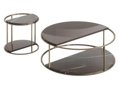 Fendi Boogie Circle Portoro Palladium Marble Low-poly 3D model