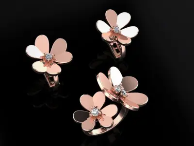 Ring and Earrings 103 3D print model