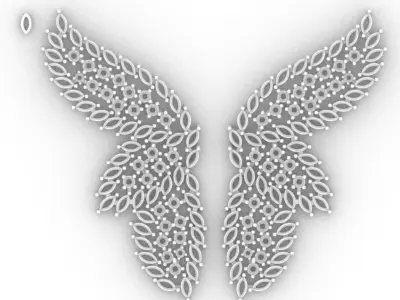 Luxury Butterfly Diamond Earrings 3D Model   High Jewelry Design 3D print model