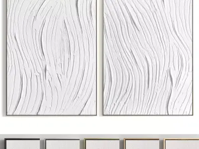 Plaster Two Photo Frame 282 Low-poly 3D model