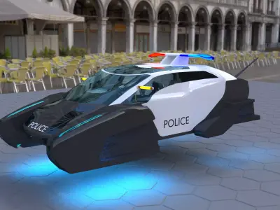 Police hover car 3D model