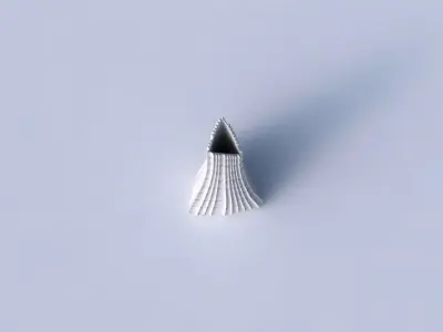 Vase twist grounded tilted triangle with strange tiles 3D print model