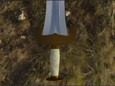 Greek Hoplite Shield and Xiphos Sword 3D model