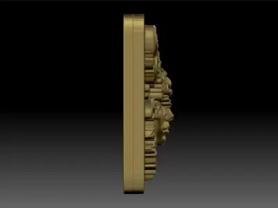 Female Face Art Nouveau Push Mold for Ornamental Clay Making 3D print model