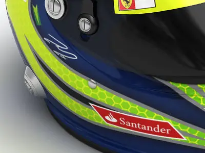 Helmet F1 2010 Felipe Massa 3D model