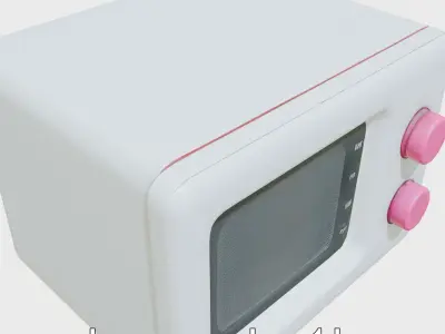 Vibrant Playful Microwave with Smooth Buttons Low-poly 3D model