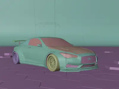 Infiniti Q50  Full interior  3D model