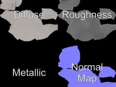 Plush White Beanbag model pack Low-poly 3D model