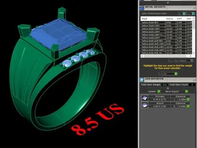 Luxury Men Rings Designs 6MR017 3D print model