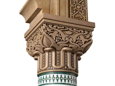 Arch in oriental style Oriental Door Portal Arched Doorway 3D model