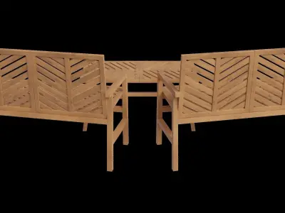 Outdoor Loveseat Chat Set 3D model