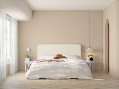 Comfortable bedroom interior scene 3D model 3D model