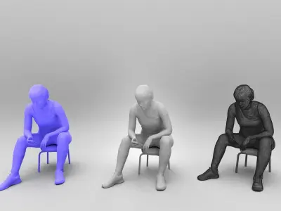 Athletic young woman using smartphone 389 Low-poly 3D model