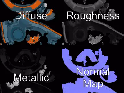 Orange Navigation Buoy model pack Low-poly 3D model