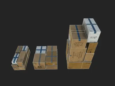 Cardboard Boxes Pack 1 Low-poly 3D model