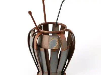 Rusty Metal Industrial Vase Prop Low-poly 3D model