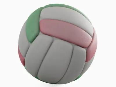 Leather Volleyball Ball 02 3D model