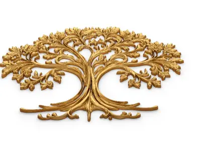 mural tree decor set ornament 02 3D model