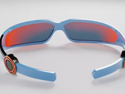Futuristic Sport Sunglasses 3D Model Low-poly 3D model