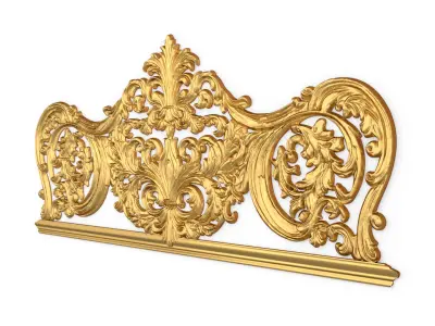 Classic Carved Bed 3D model 13 3D model