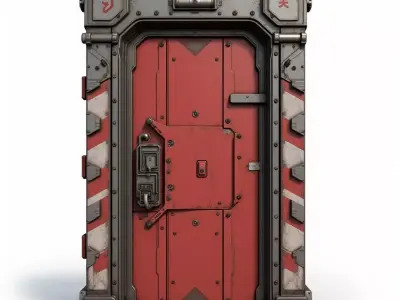  futuristic sci-fi door  3D print model