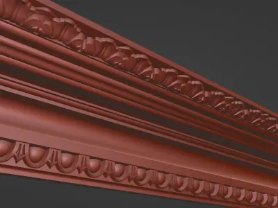 Decorative Crown Molding 3D model 002 Low-poly 3D model Low-poly 3D model