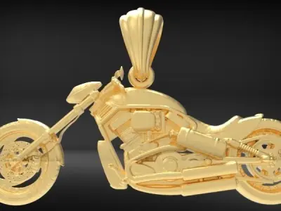 classic motorcycle pendant Necklace Pendant Charm Jewelry 3D print model buy