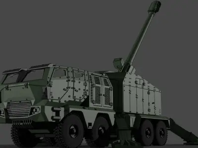 Yugoimport B-52 Nora self-propelled howitzer gun 3D print model