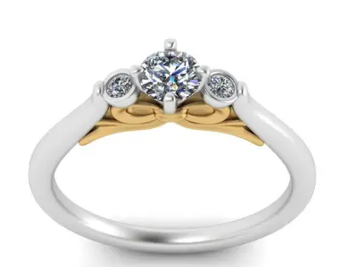 Ribbon engagement ring 3dm stl render detail 3D print model 3D print model