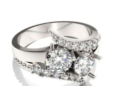 diamonds ring 3D print model buy