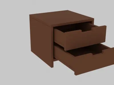 Low Poly Bedside Table With True Topology Low-poly 3D model
