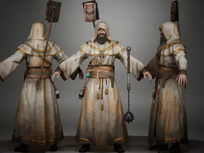 Priest Low-poly 3D model