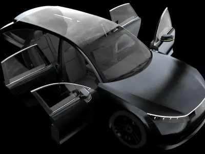 Electric Station Wagon black 3D model