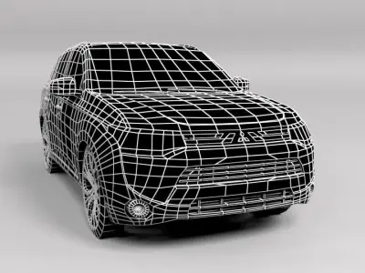 MITSHUBISHI OUTLANDER LOWPOLY Low-poly 3D model