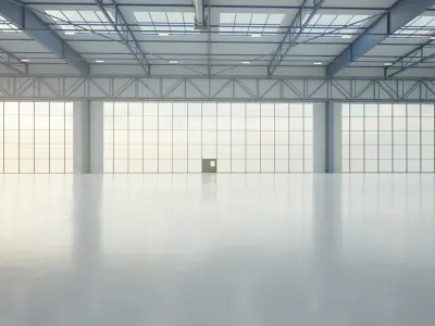 Airplane Hangar Interior 15 Low-poly 3D model