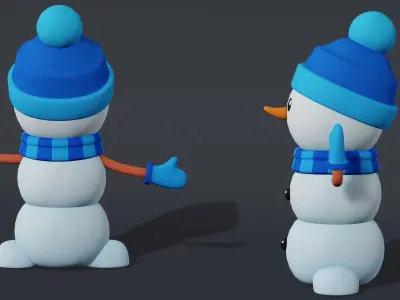 Snowman Cartoon Low-poly 3D model purchase