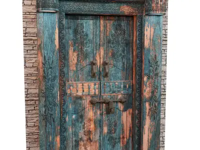 Turkish Door Vintage Rustic Blender Low-poly 3D model