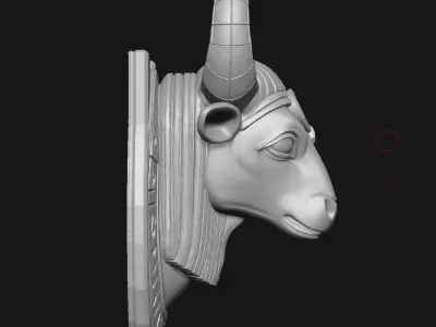 bull head sculpture 3D print model