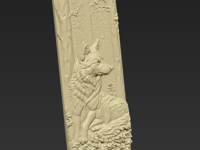 A Wolf in the Forest A127 3D print model