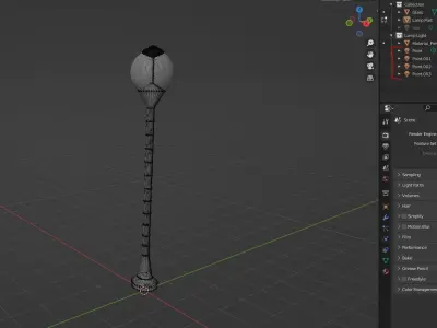 Basic lamp post Free low-poly 3D model