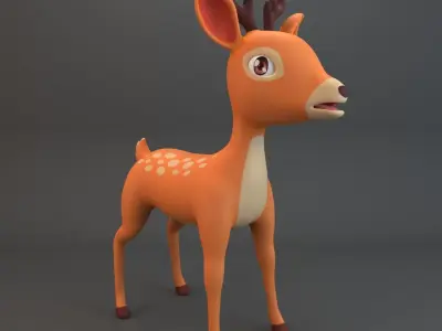 Cartoon Deer Low-poly 3D model purchase