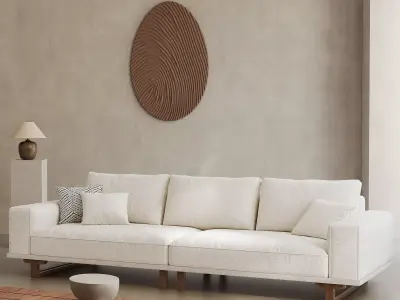 Mid Century interior scene 3D model