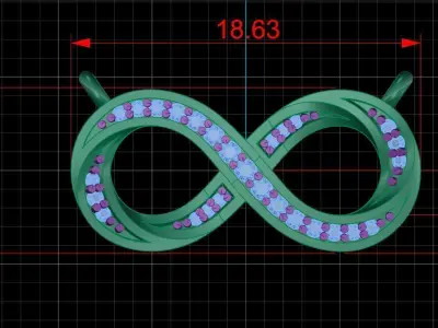 Pendant P13 The luxury female pendant with gem 3D print model