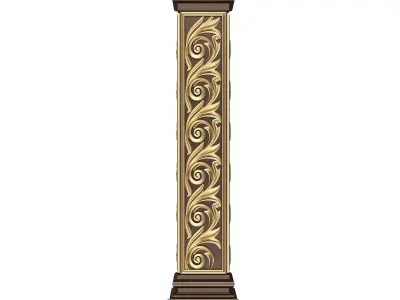 Stair Baluster 04 Red Low-poly 3D model