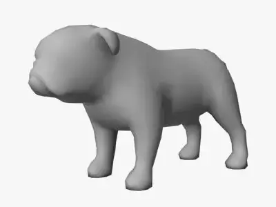 Low Poly English Bulldog Low-poly 3D model
