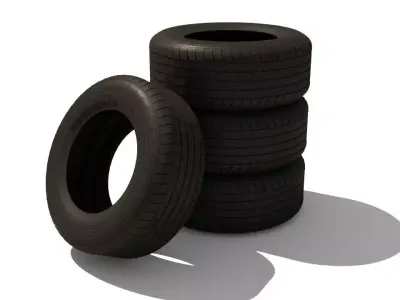 simple car tire Low-poly 3D model