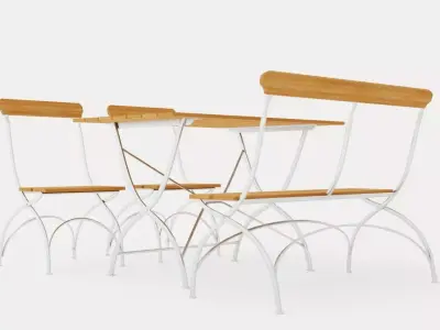 Bryggeri dining set Low-poly 3D model