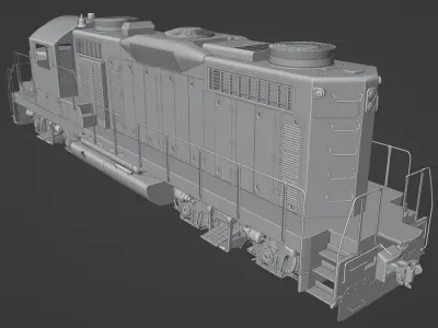 Diesel Train Locomotive EMD GP20 Low-poly 3D model