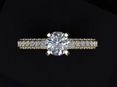 Solitaire Engagement Ring Jewelry 3D print model