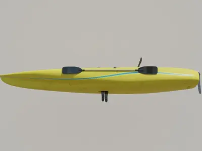 Kayak 3D model with laptop Low-poly 3D model